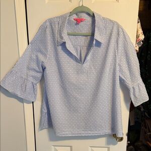 Lilly Pulitzer Blue and White Striped Carolina blue xl